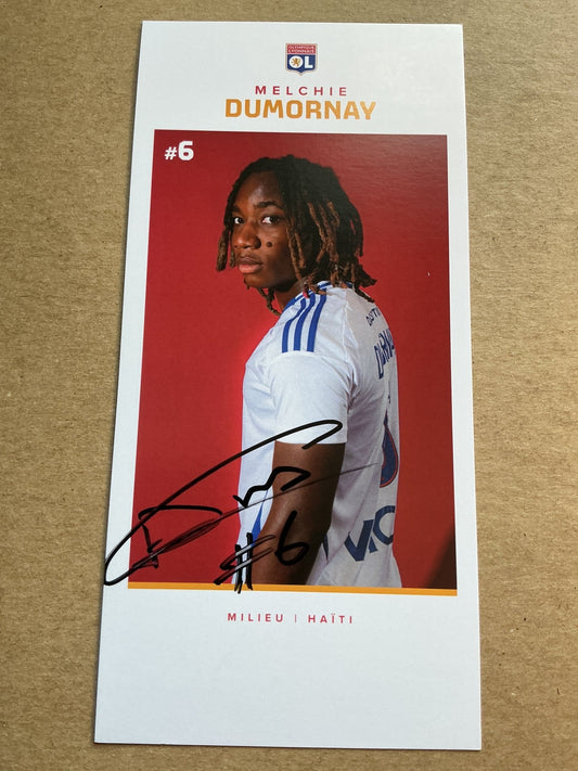 Melchie Dumornay, Haiti 🇭🇹 Olympique Lyon 2024/25 hand signed - Autographs-World