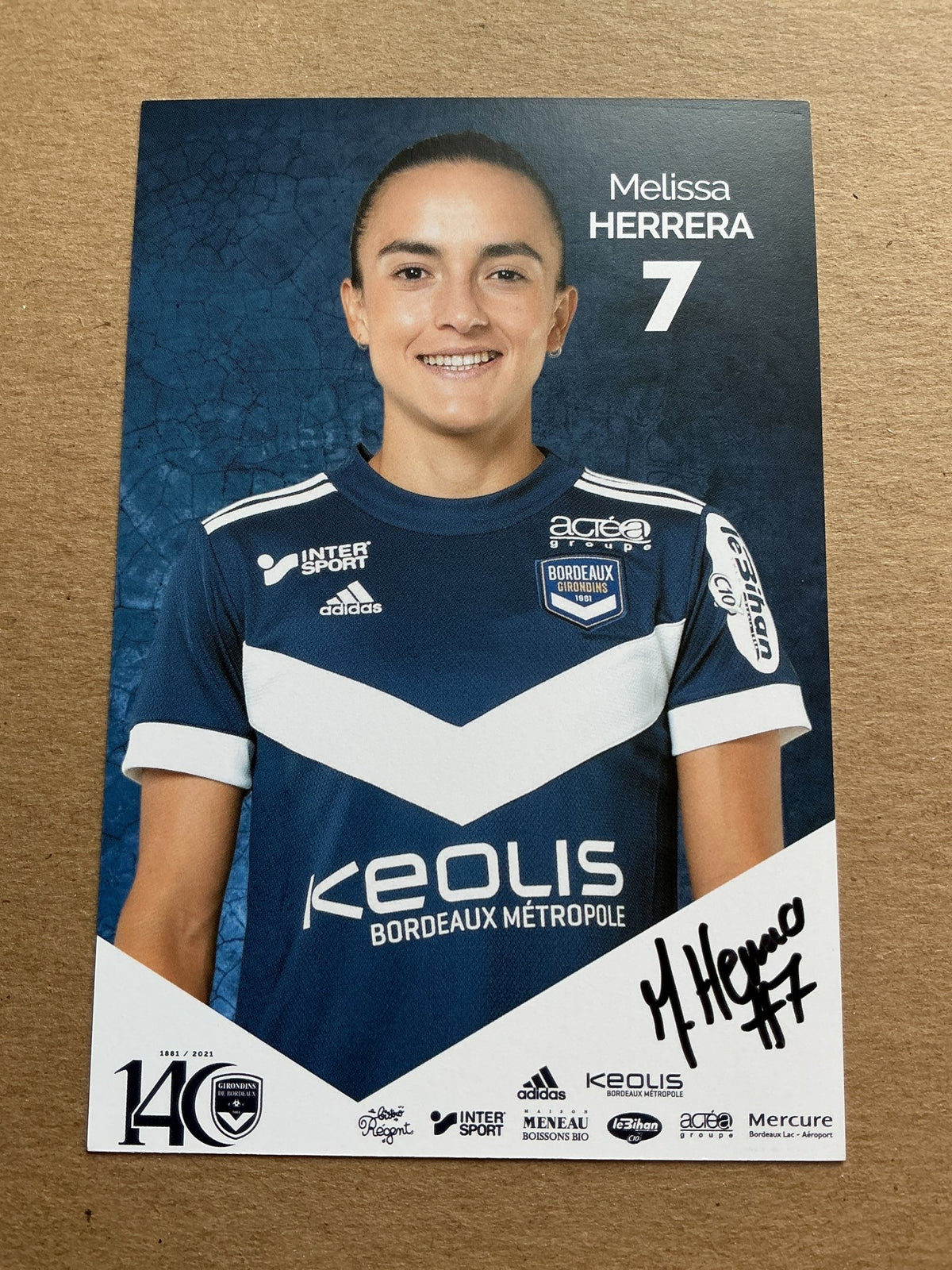 Melissa Herrera, Costa Rica 🇨🇷 Girondins Bordeaux 2021/22 hand signed - Autographs-World