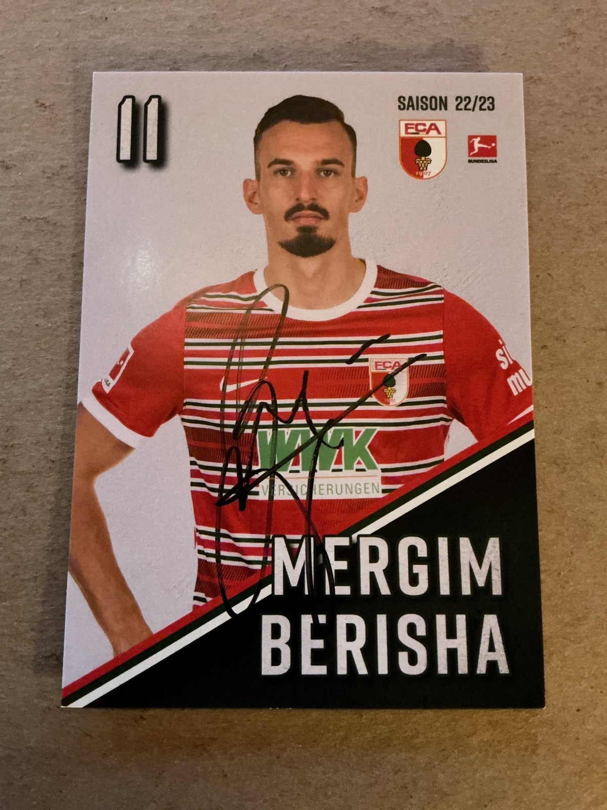 Mergim Berisha, Germany 🇩🇪 FC Augsburg 2022/23 hand signed - Autographs-World