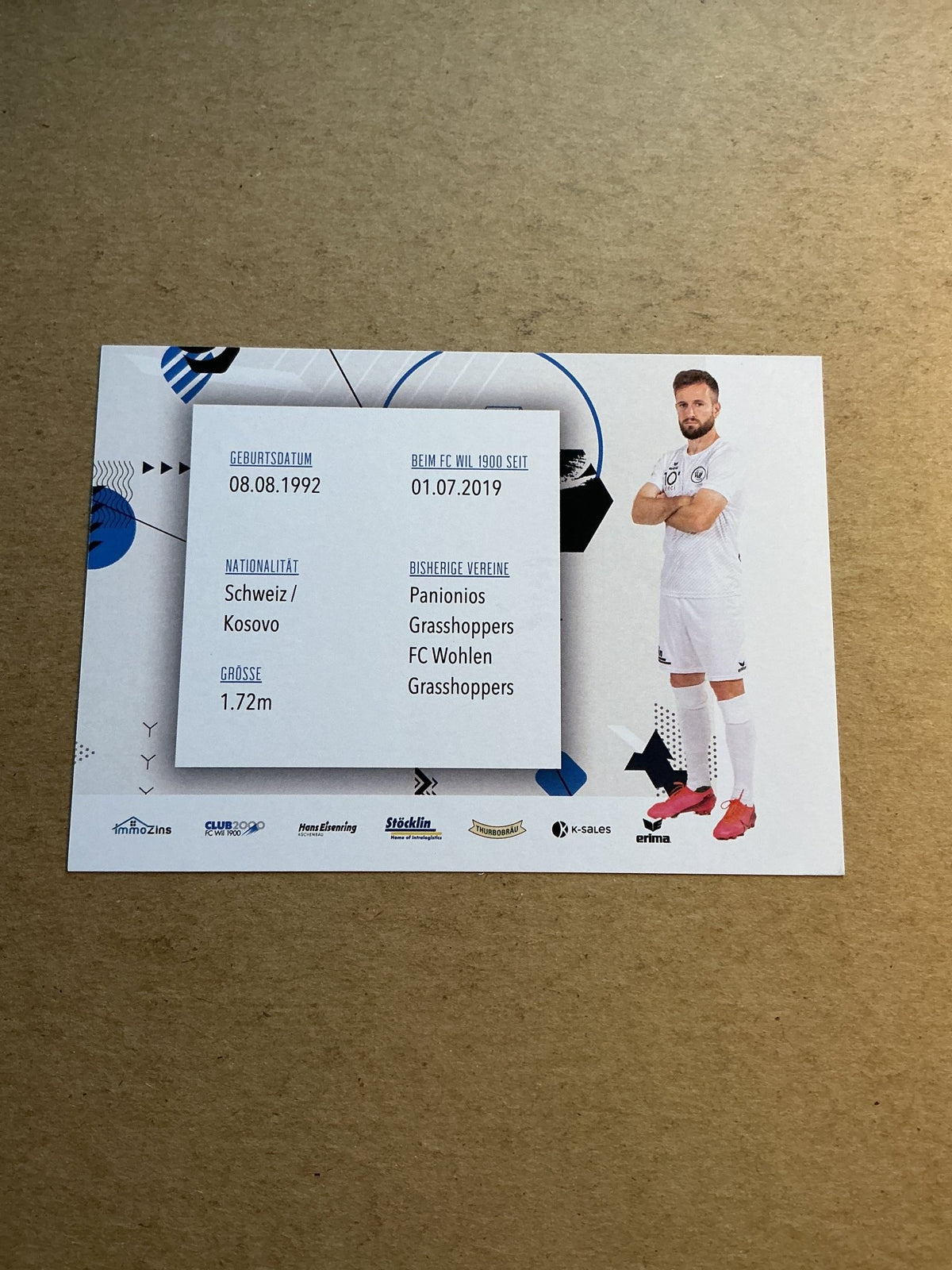 Mergim Brahimi, Kosovo 🇽🇰 FC Wil 2021/22 hand signed - Autographs-World
