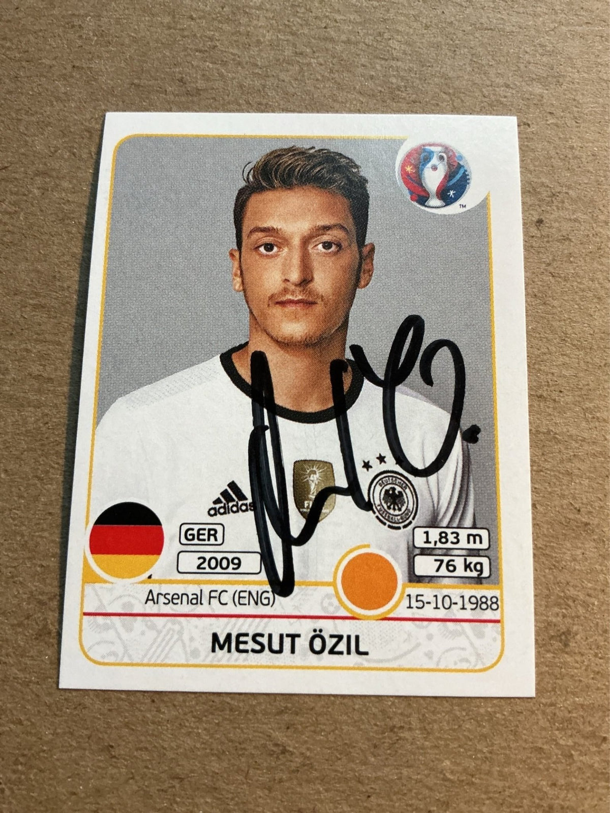 Mesut Özil, Germany 🇩🇪 UEFA Euro 2016 Panini hand signed - Autographs-World