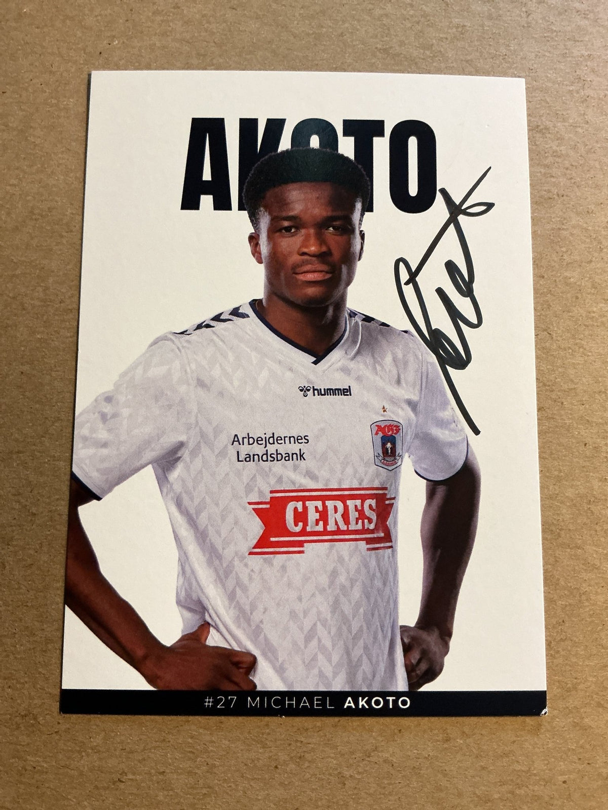 Michael Akoto, Ghana 🇬🇭 Aarhus GF 2023/24 hand signed - Autographs-World