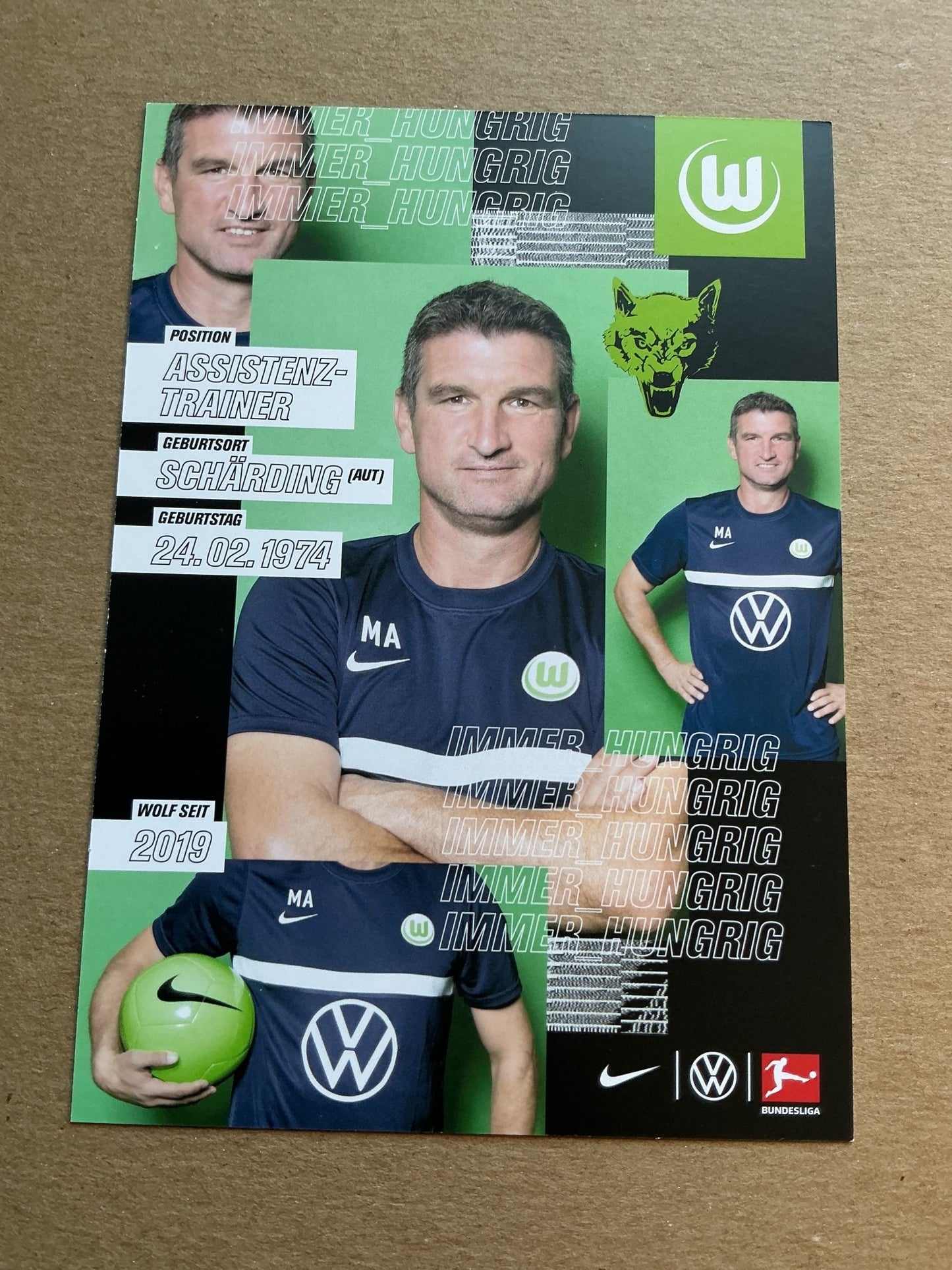 Michael Angerschmid, Austria 🇦🇹 VfL Wolfsburg 2020/21 hand signed - Autographs-World