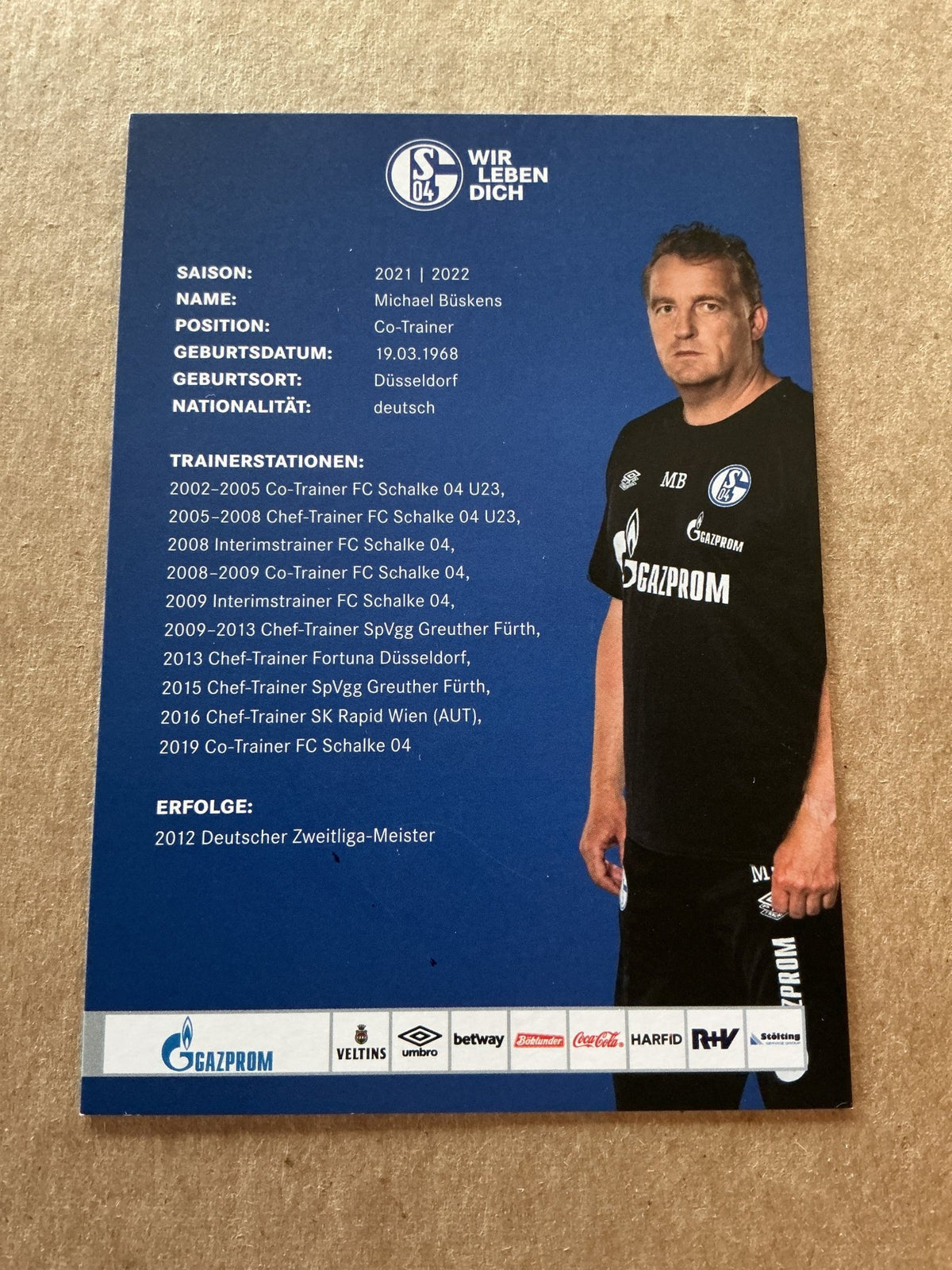 Michael Büskens, Germany 🇩🇪 FC Schalke 04 2021/22 hand signed - Autographs-World