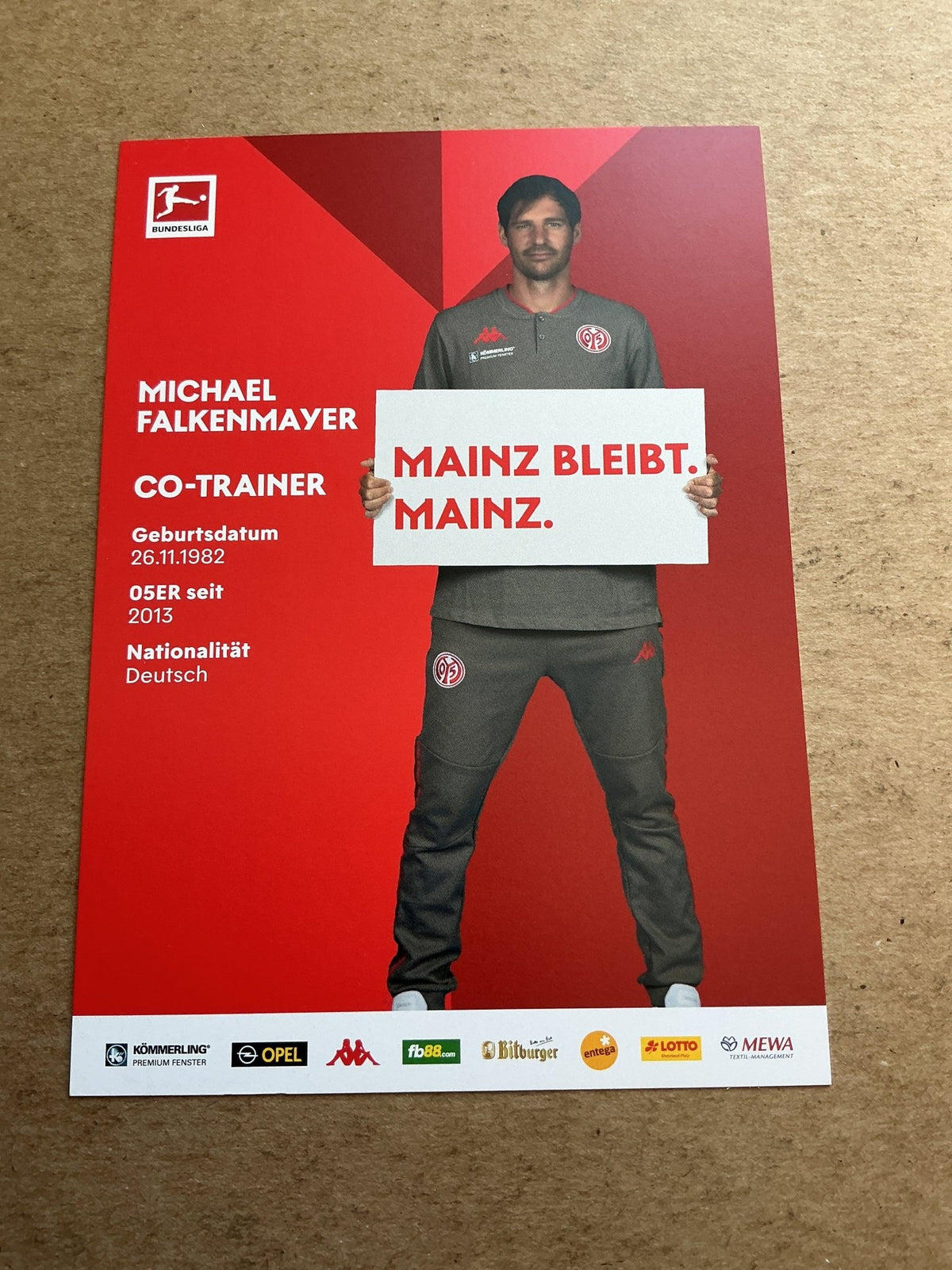 Michael Falkenmayer, Germany 🇩🇪 FSV Mainz 05 2020/21 hand signed - Autographs-World