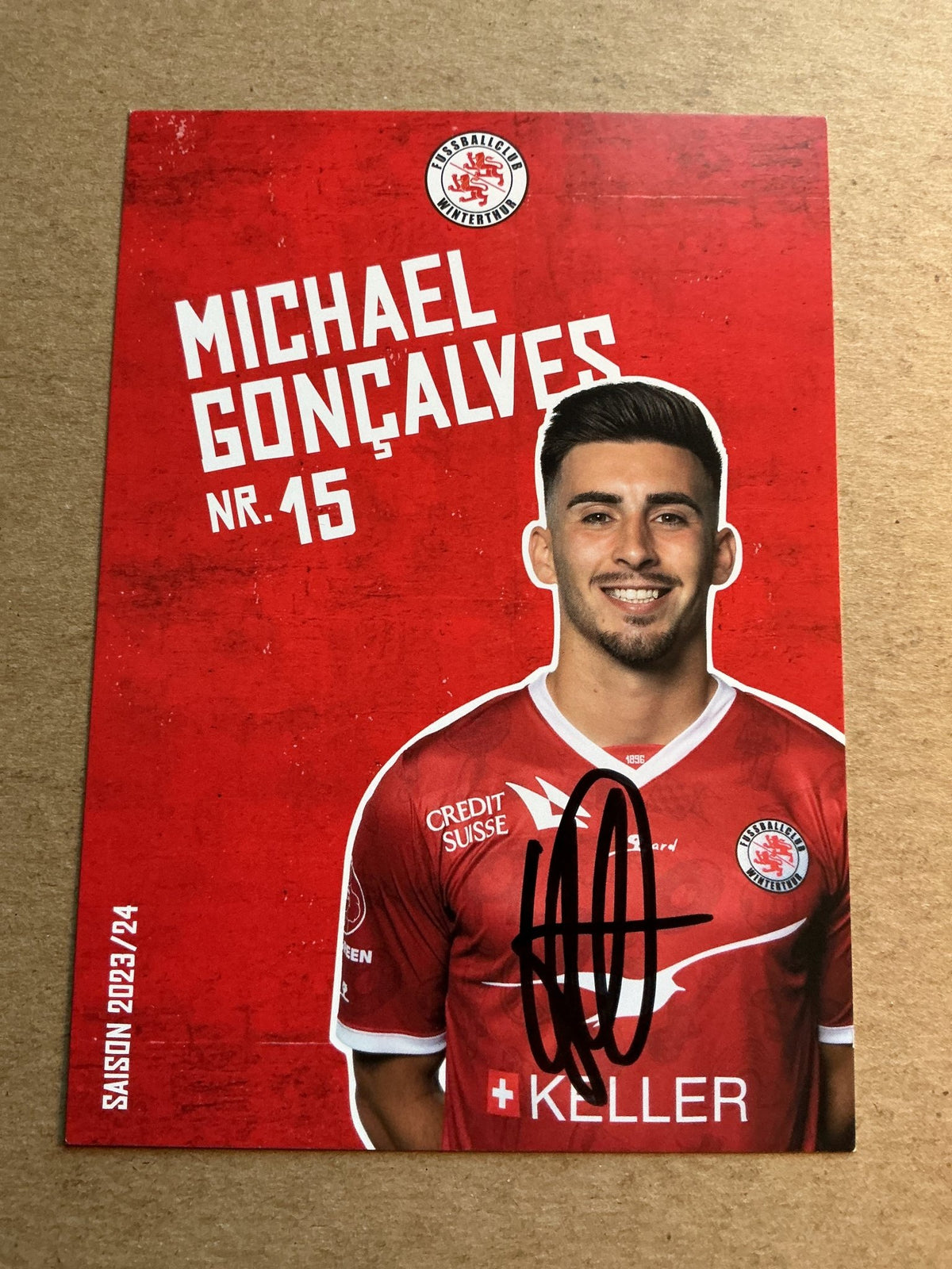 Michael Gonçalves, Switzerland 🇨🇭 FC Winterthur 2023/24 hand signed - Autographs-World