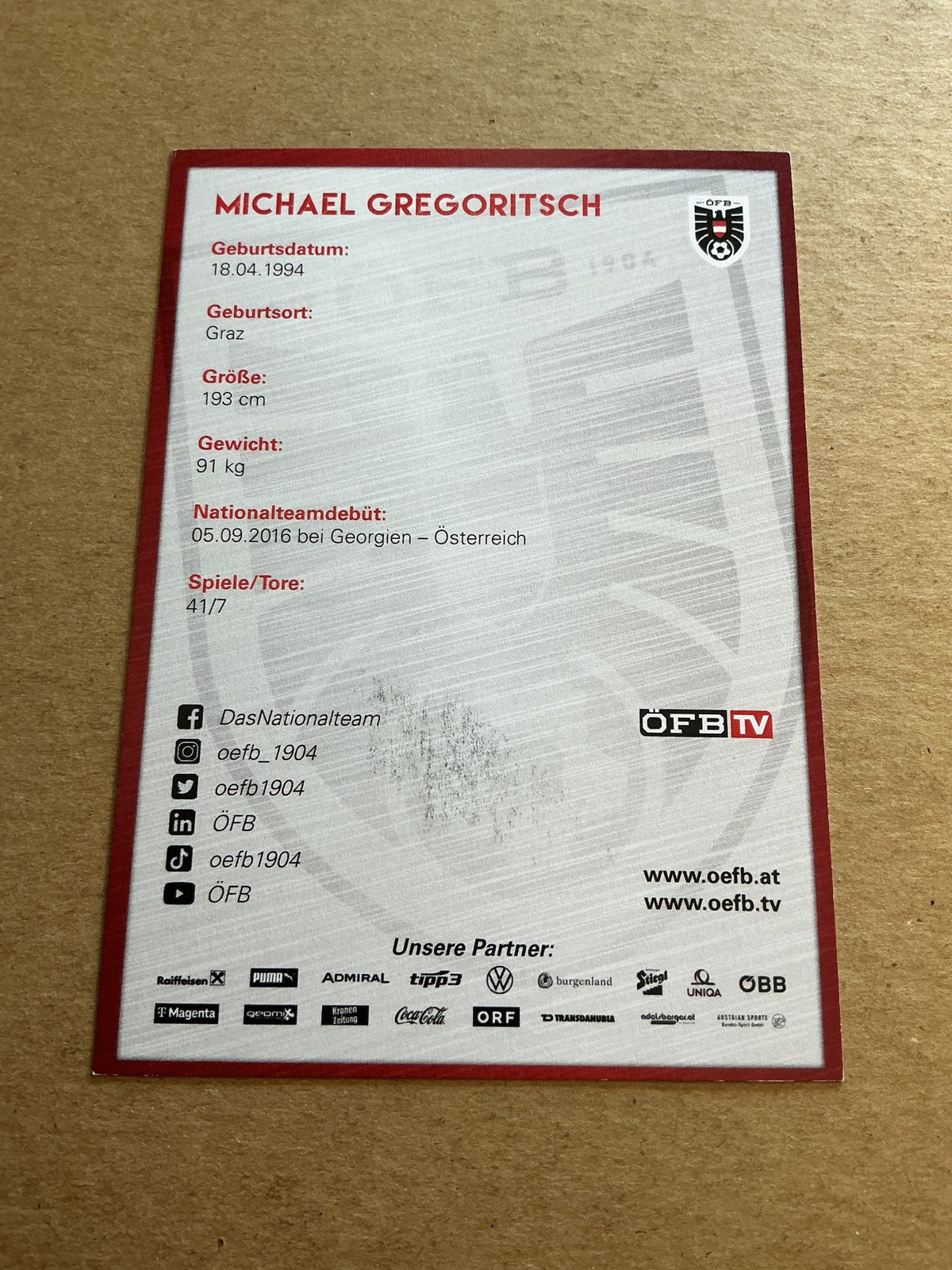 Michael Gregoritsch, Austria 🇦🇹 2023 hand signed - Autographs-World