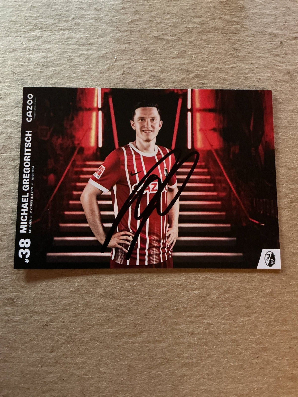 Michael Gregoritsch, Austria 🇦🇹 SC Freiburg 2022/23 hand signed - Autographs-World