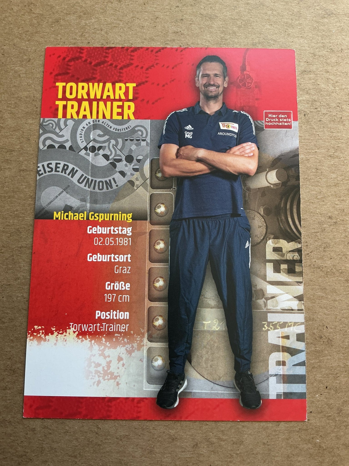 Michael Gspurning, Austria 🇦🇹 1.FC Union Berlin 2020/21 hand signed - Autographs-World
