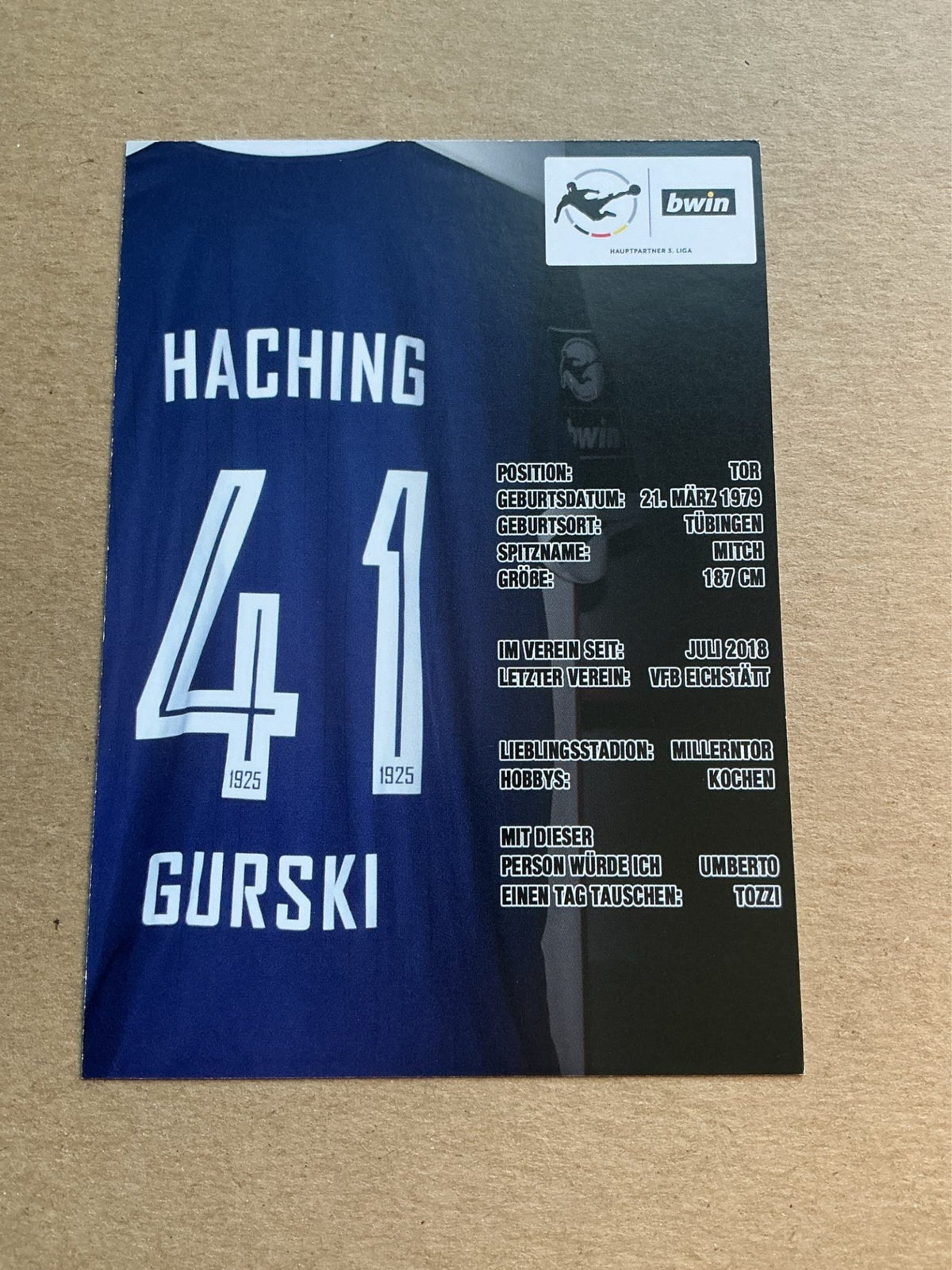 Michael Gurski, Germany 🇩🇪 SpVgg Unterhaching 2019/20 hand signed - Autographs-World