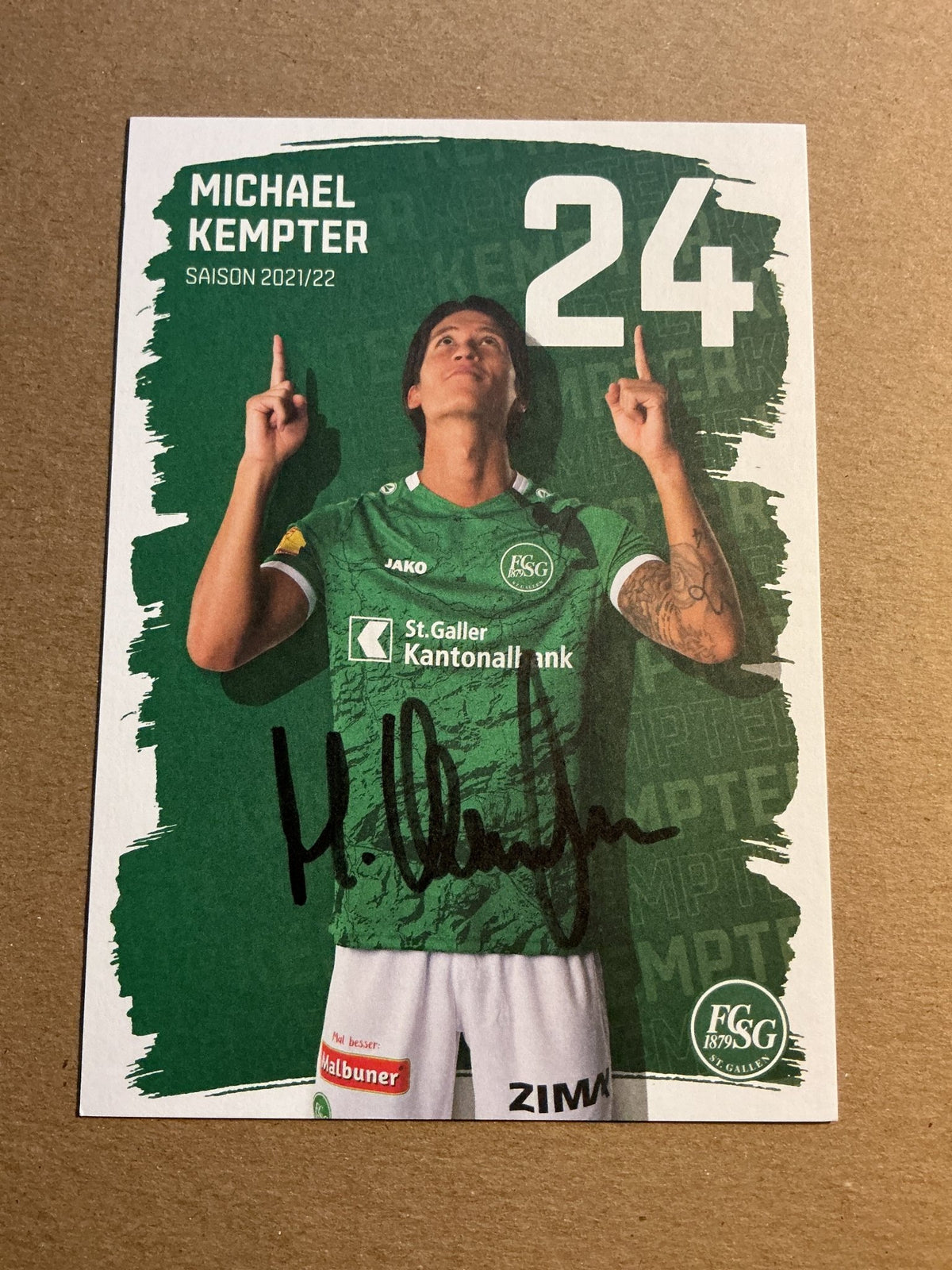 Michael Kempter, Philippines 🇵🇭 FC St. Gallen 2021/22 hand signed - Autographs-World