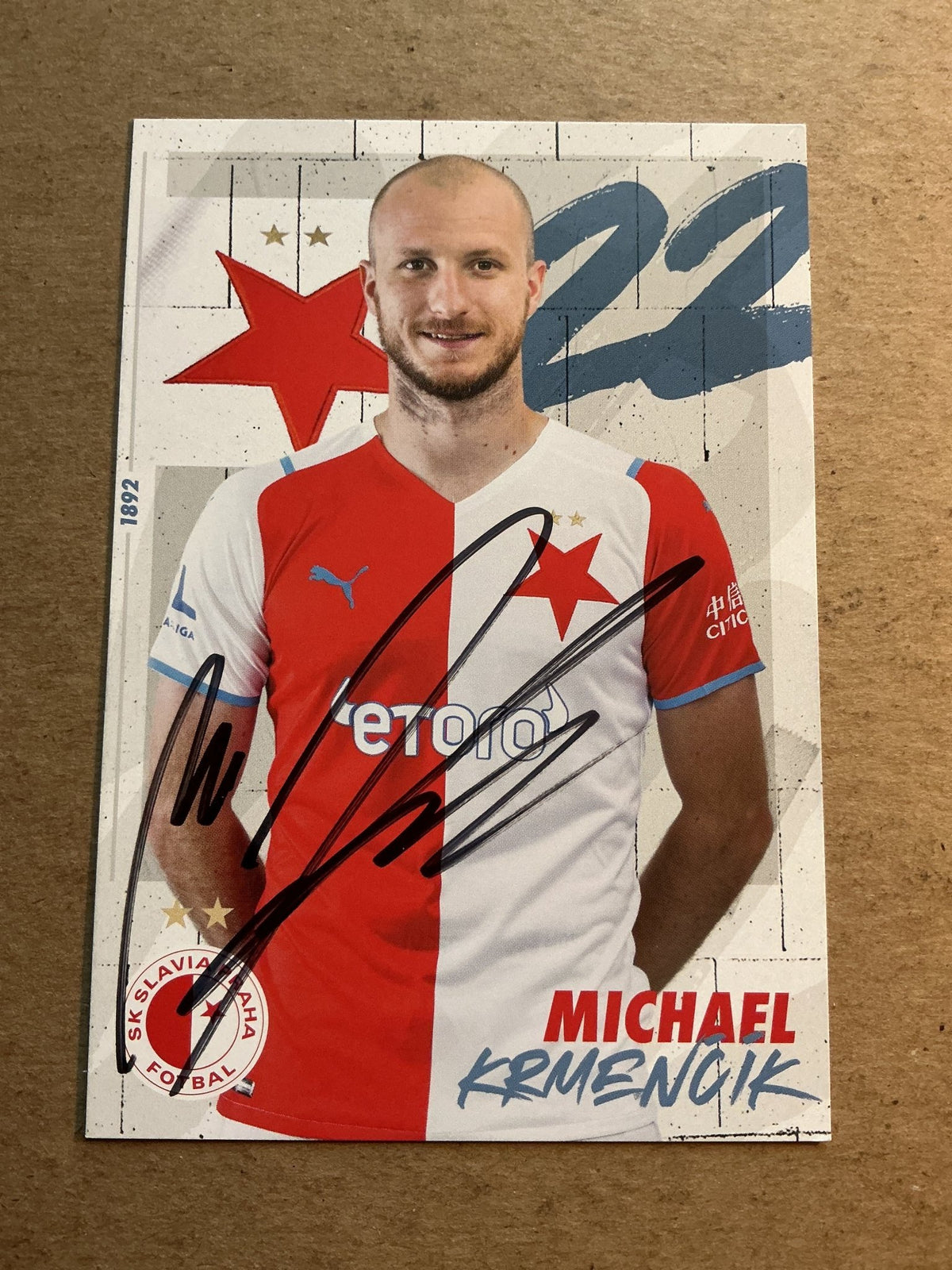 Michael Krmenčik, Czech Republic 🇨🇿 SK Slavia Prague 2021/22 hand signed - Autographs-World