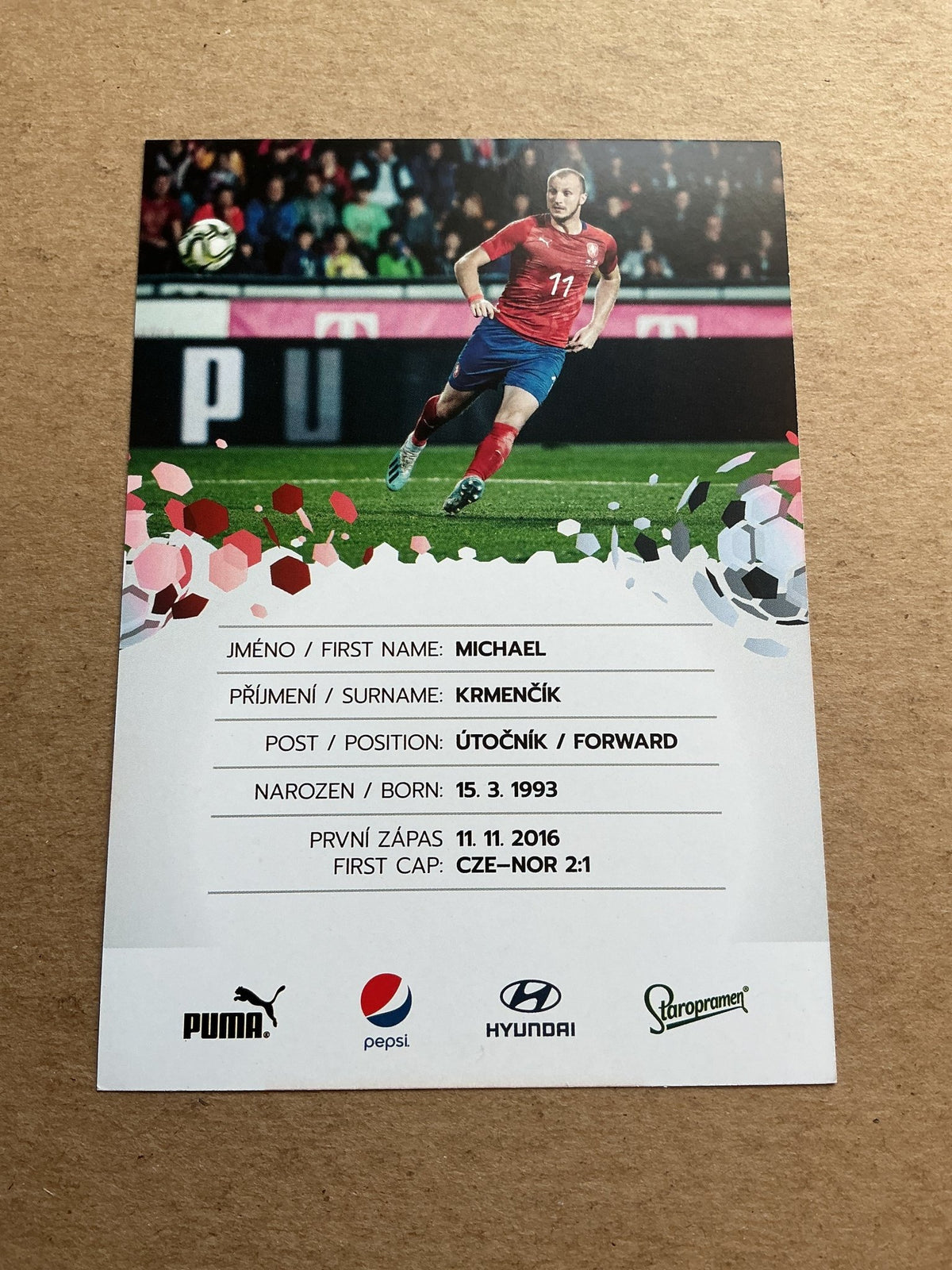 Michael Krmenčík, Czech Republic 🇨🇿 UEFA Euro Cup 2020 hand signed - Autographs-World