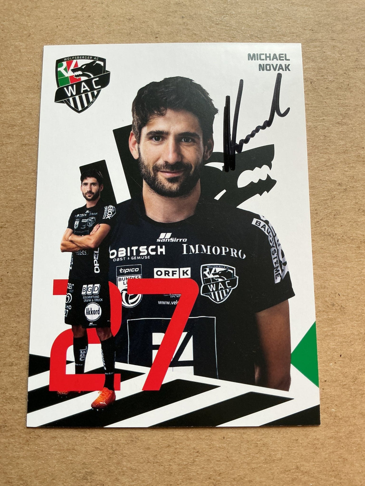 Michael Novak, Austria 🇦🇹 Wolfsberger AC 2020/21 hand signed - Autographs-World