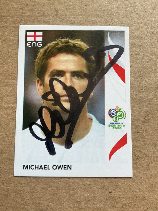 Michael Owen, England 🏴󠁧󠁢󠁥󠁮󠁧󠁿 FIFA World Cup 2006 Panini hand signed - Autographs-World