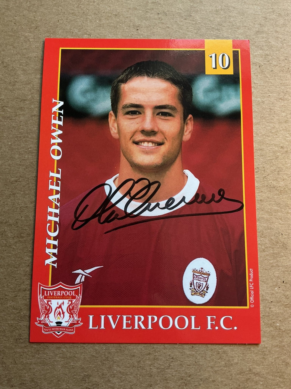 Michael Owen, England 🏴󠁧󠁢󠁥󠁮󠁧󠁿 Liverpool FC 1999/00 hand signed - Autographs-World