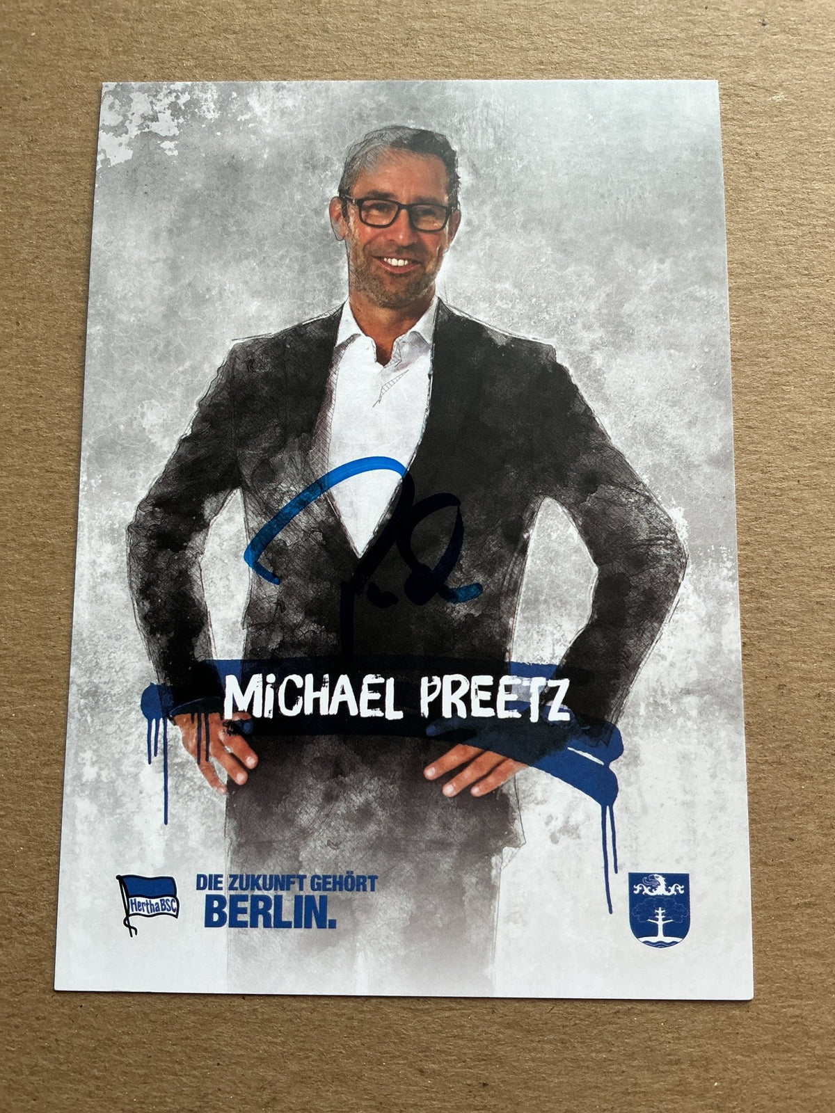 Michael Preetz, Germany 🇩🇪 Hertha BSC Berlin 2019/20 hand signed - Autographs-World