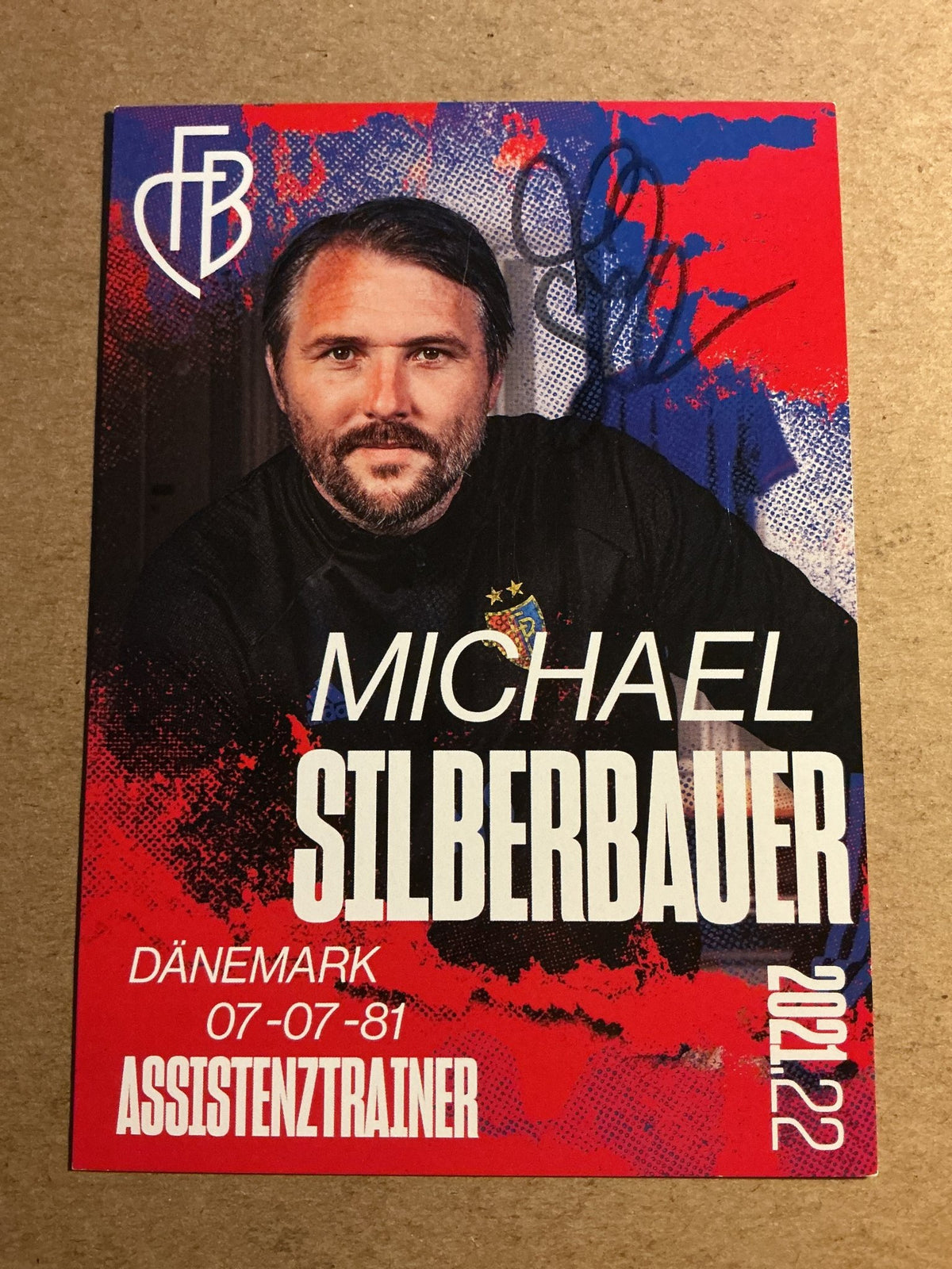 Michael Silberbauer, Denmark 🇩🇰 FC Basel 2021/22 hand signed - Autographs-World