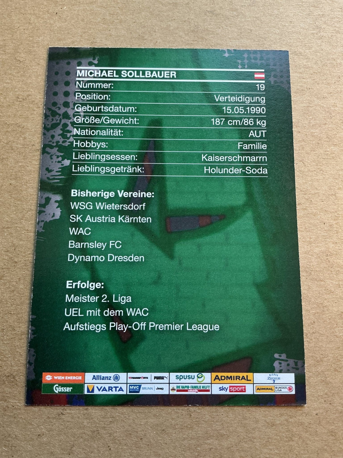 Michael Sollbauer, Austria 🇦🇹 SK Rapid Wien 2023/24 hand signed - Autographs-World