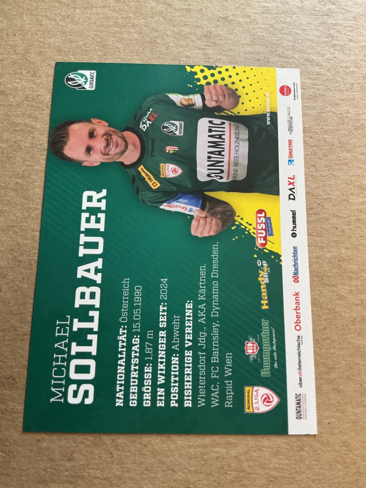 Michael Sollbauer, Austria 🇦🇹 SV Ried 2024/25 hand signed - Autographs-World