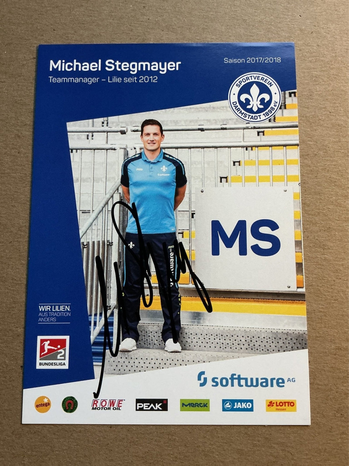 Michael Stegmayer, Germany 🇩🇪 SV Darmstadt 98 2017/18 hand signed - Autographs-World
