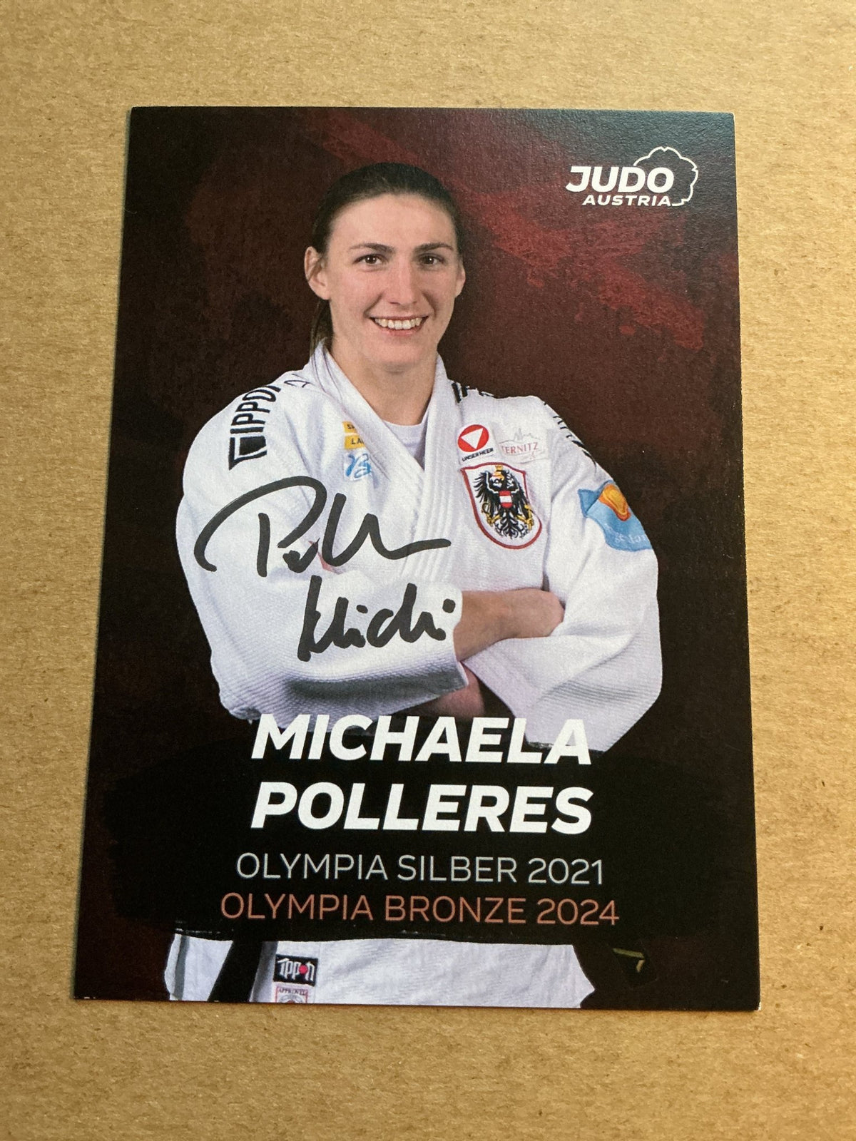 Michaela Pollers, Austria 🇦🇹 Judo Summer Olympics 2024 hand signed - Autographs-World