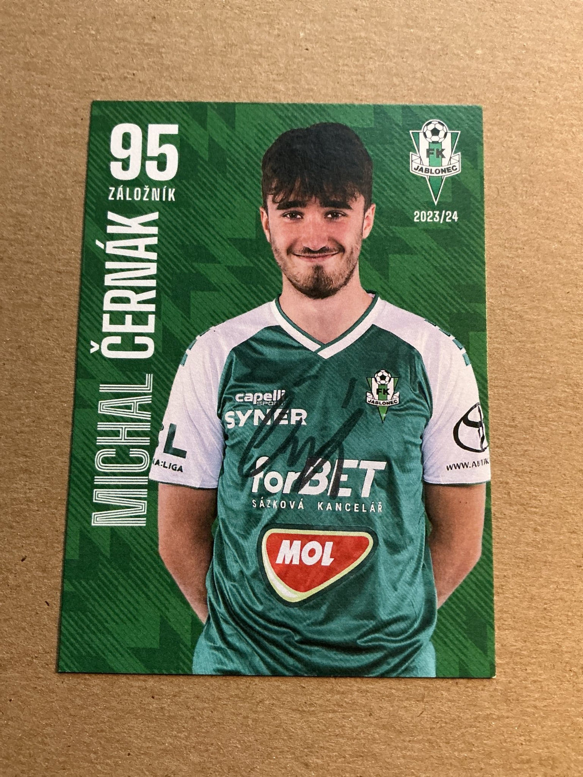 Michal Černak, Czech Republic 🇨🇿 FK Jablonec 2023/24 hand signed - Autographs-World