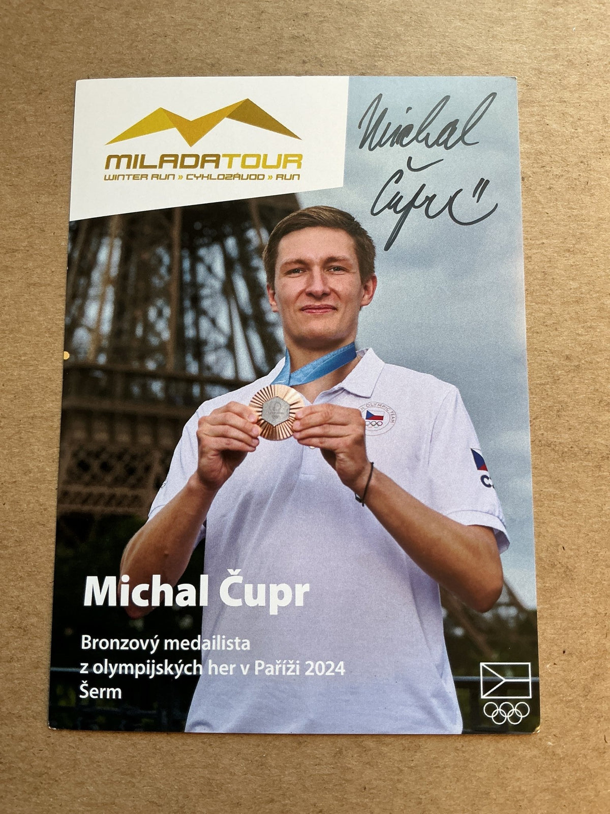 Michal Čupr, Czech Republic 🇨🇿 Fencing Summer Olympics 2024 hand signed - Autographs-World