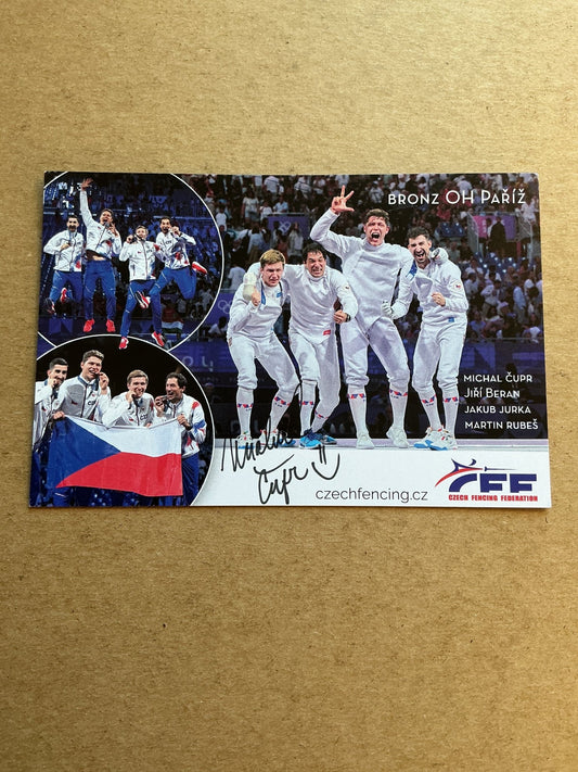 Michal Čupr, Czech Republic 🇨🇿 Fencing Summer Olympics 2024 hand signed - Autographs-World