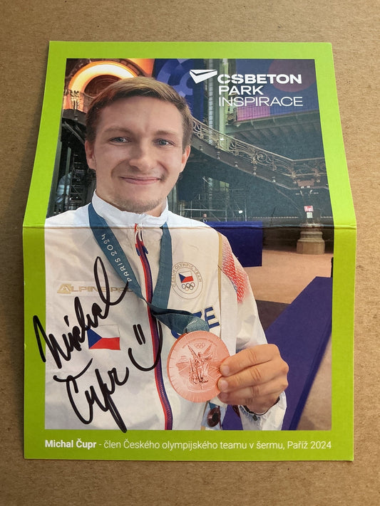 Michal Čupr, Czech Republic 🇨🇿 Fencing Summer Olympics 2024 hand signed - Autographs-World