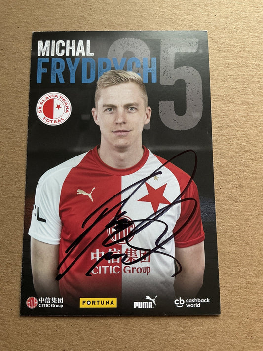 Michal Frydrych, Czech Republic 🇨🇿 SK Slavia Prague 2019/20 hand signed - Autographs-World