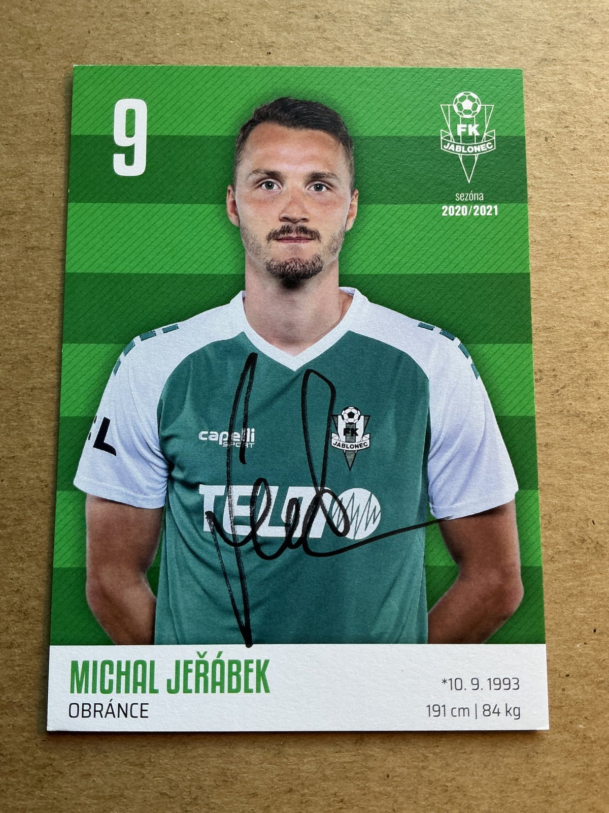 Michal Jeřábek, Czech Republic 🇨🇿 FK Jablonec 2020/21 hand signed - Autographs-World