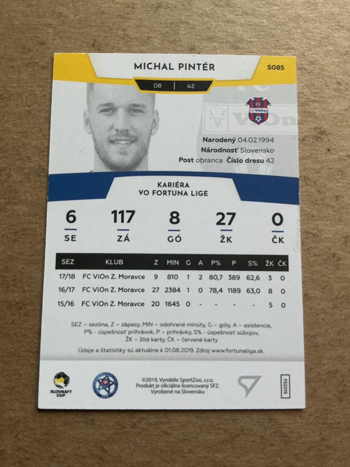 Michal Pintér, Slovakia 🇸🇰 FC ViOn Zlaté Moravce 2020/21 hand signed - Autographs-World