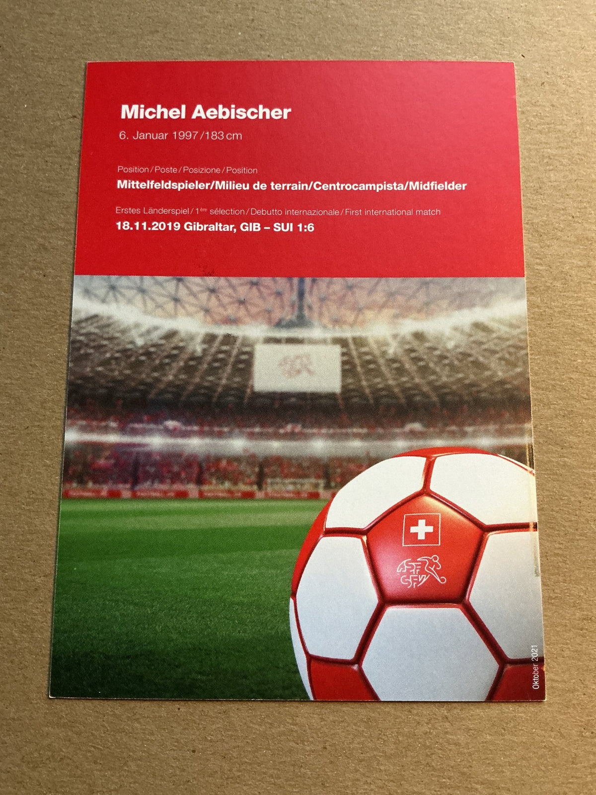 Michel Aebischer, Switzerland 🇨🇭 2021 hand signed - Autographs-World