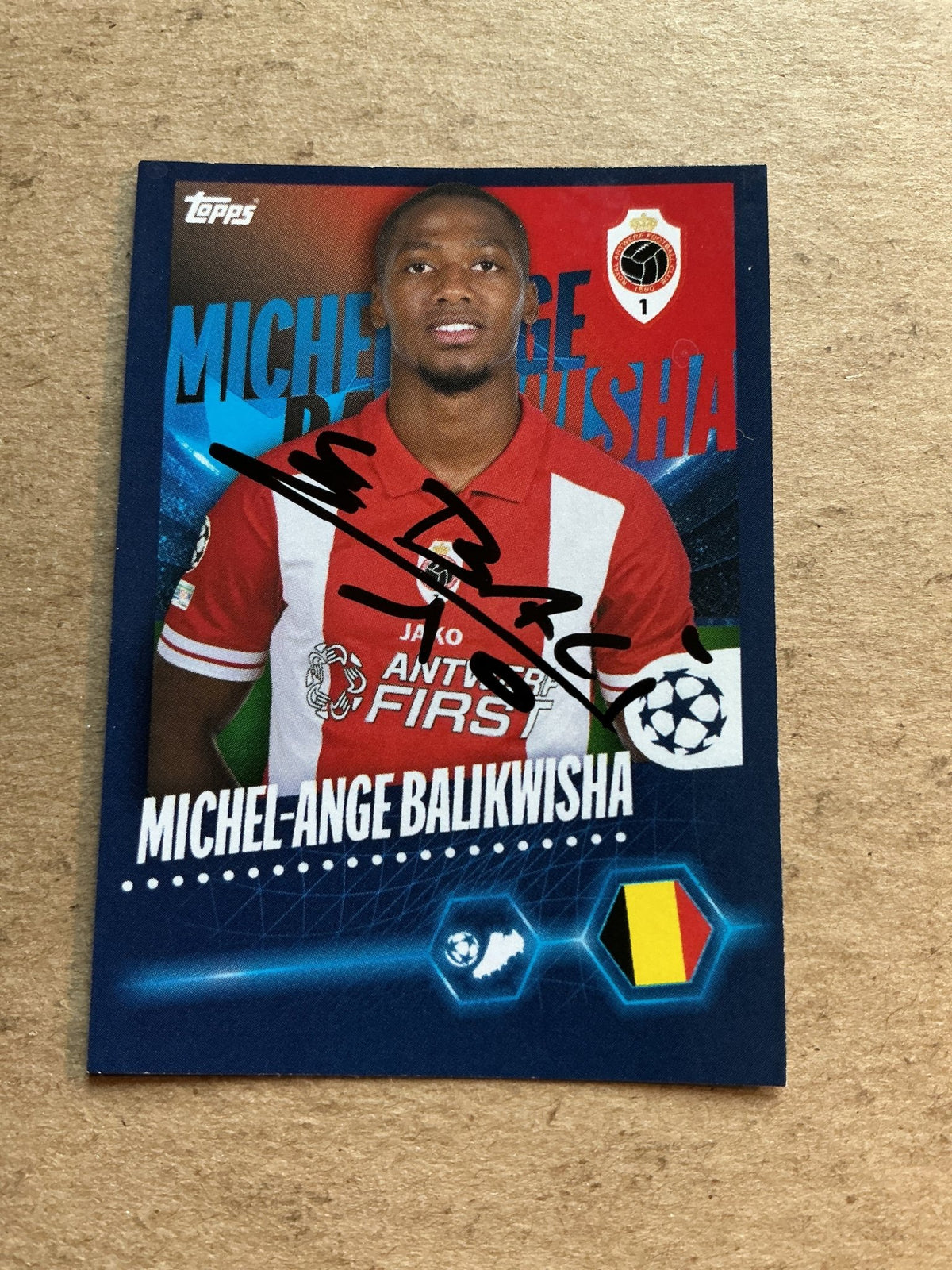 Michel-Ange Balikwisha, DR Kongo 🇨🇩 Royal Antwerp FC 2023/24 Topps hand signed - Autographs-World