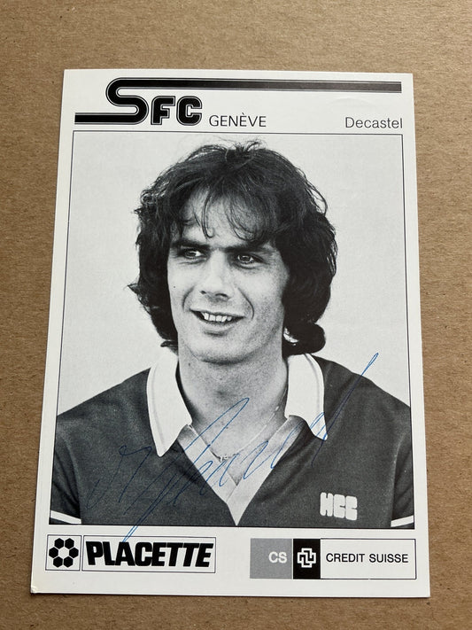 Michel Decastel, Switzerland 🇨🇭 Servette FC 1982/83 hand signed - Autographs-World
