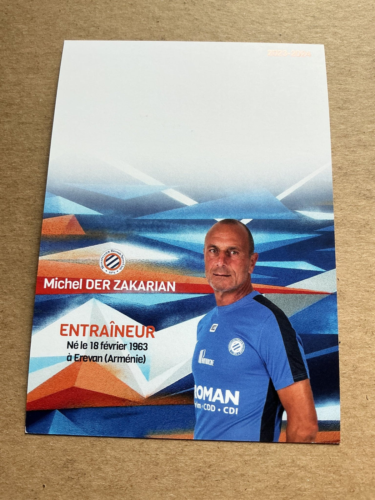 Michel Der Zakarian, Armenia 🇦🇲 Montpellier HSC 2023/24 hand signed - Autographs-World