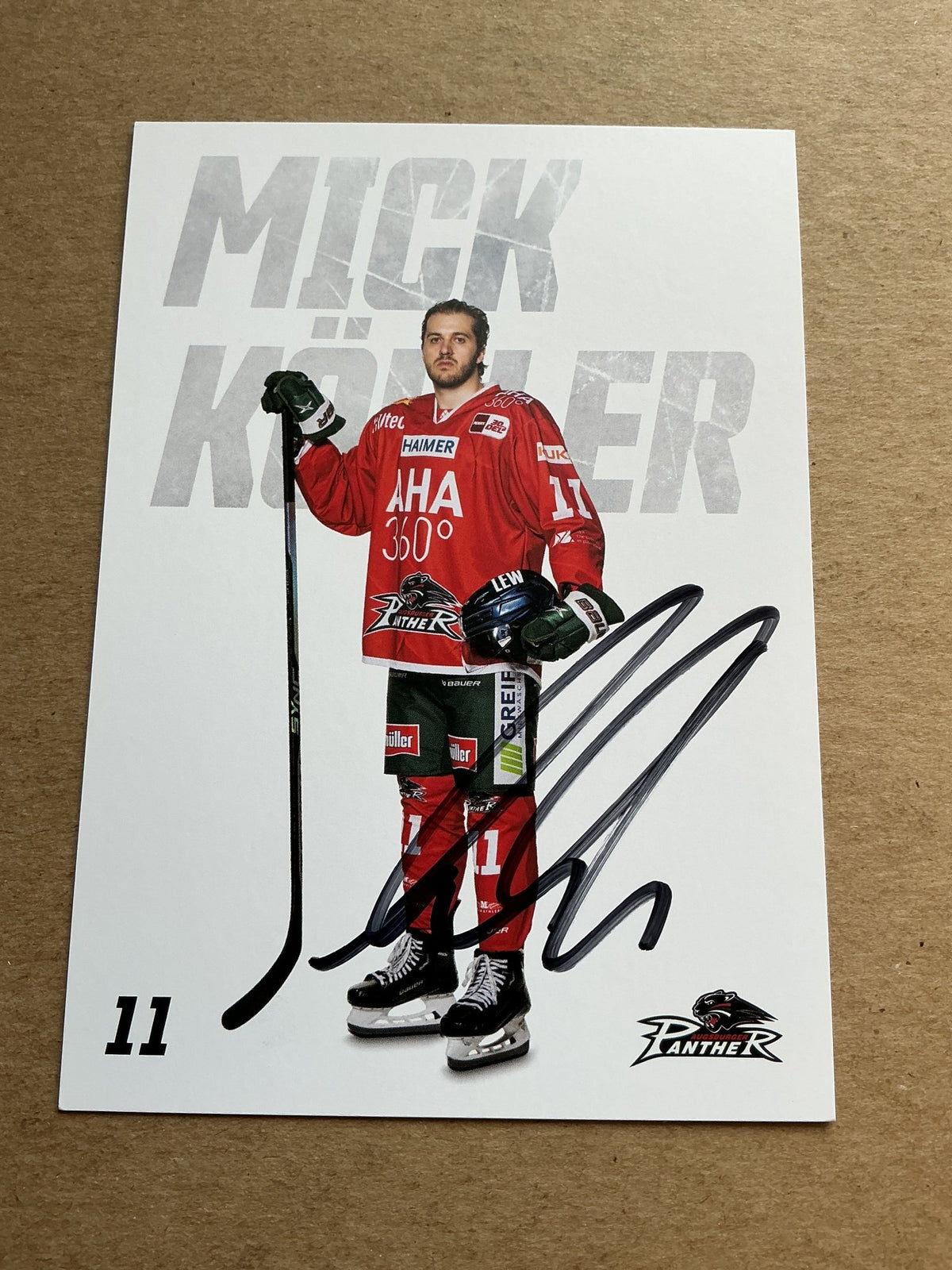 Mick Köhler, Germany 🇩🇪 Augsburg Panther 2023/24 hand signed - Autographs-World