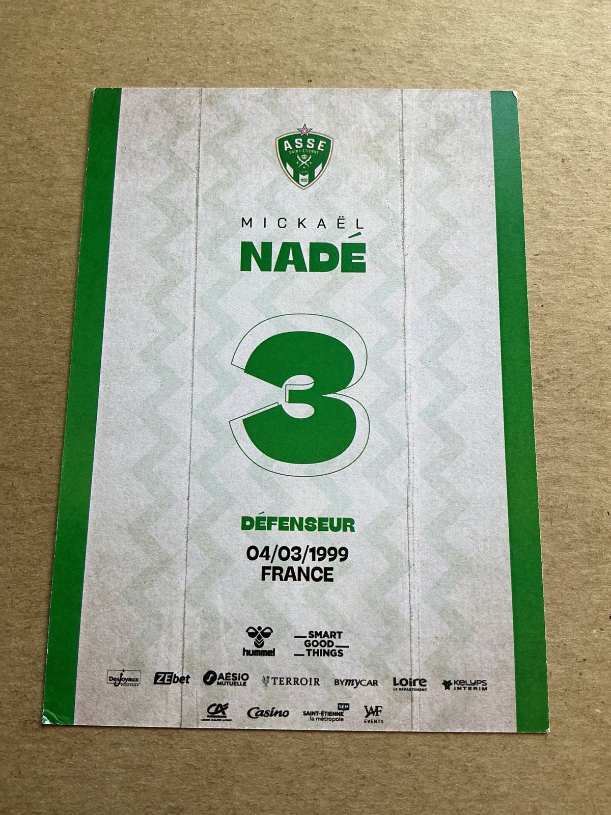 Mickael Nade, France 🇫🇷 AS Saint-Etienne 2023/24 hand signed - Autographs-World