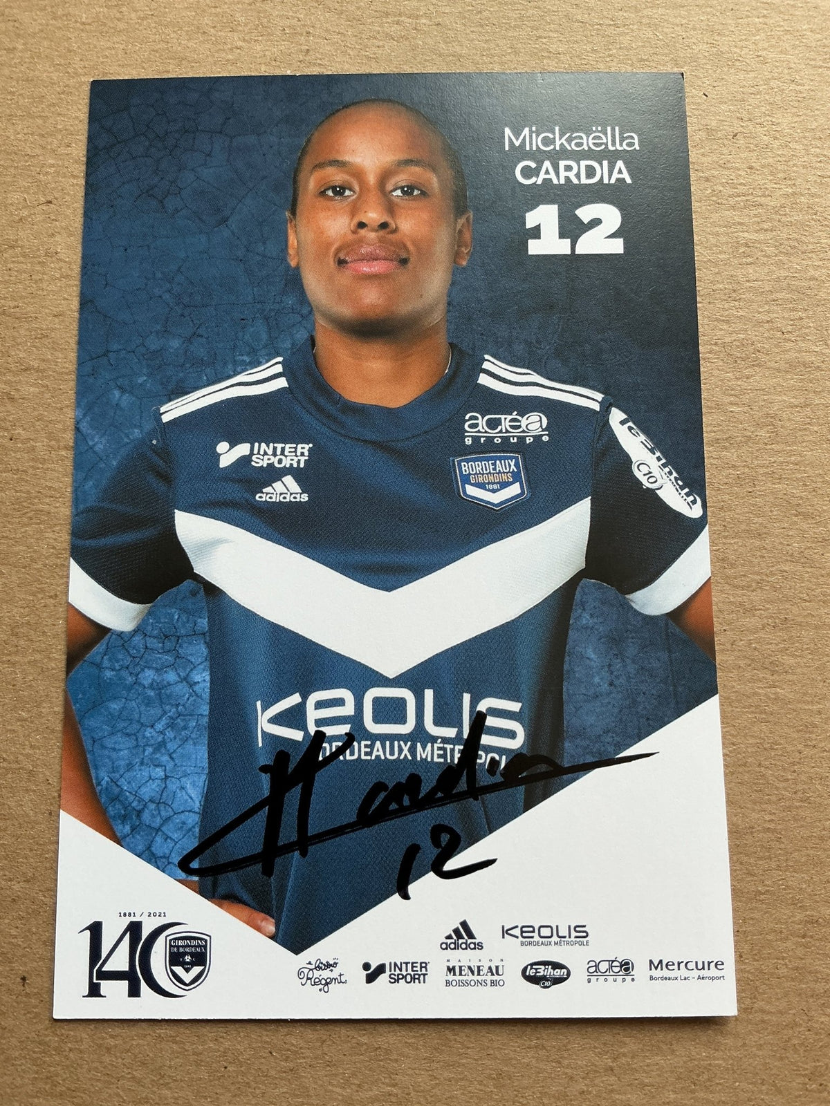 Mickaëlla Cardia, France 🇫🇷 Girondins Bordeaux 2021/22 hand signed - Autographs-World