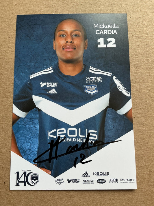Mickaëlla Cardia, France 🇫🇷 Girondins Bordeaux 2021/22 hand signed - Autographs-World