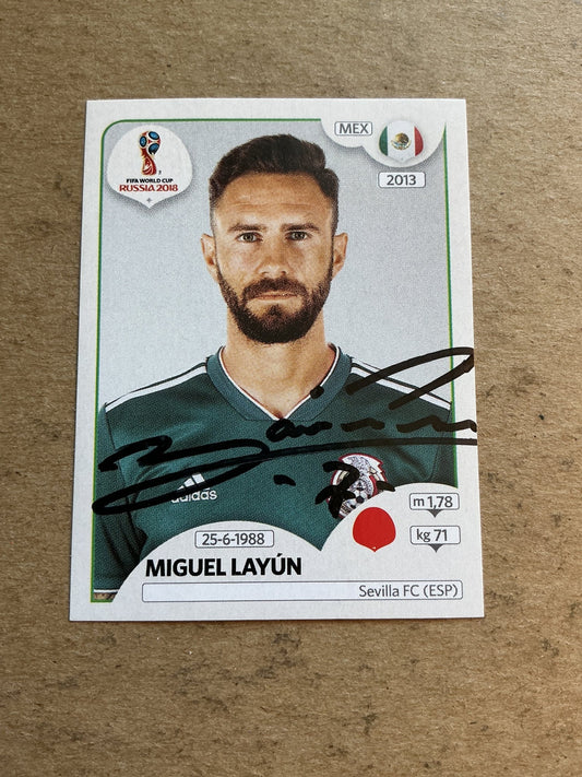 Miguel Layún, Mexico 🇲🇽 FIFA World Cup 2018 Panini hand signed - Autographs-World