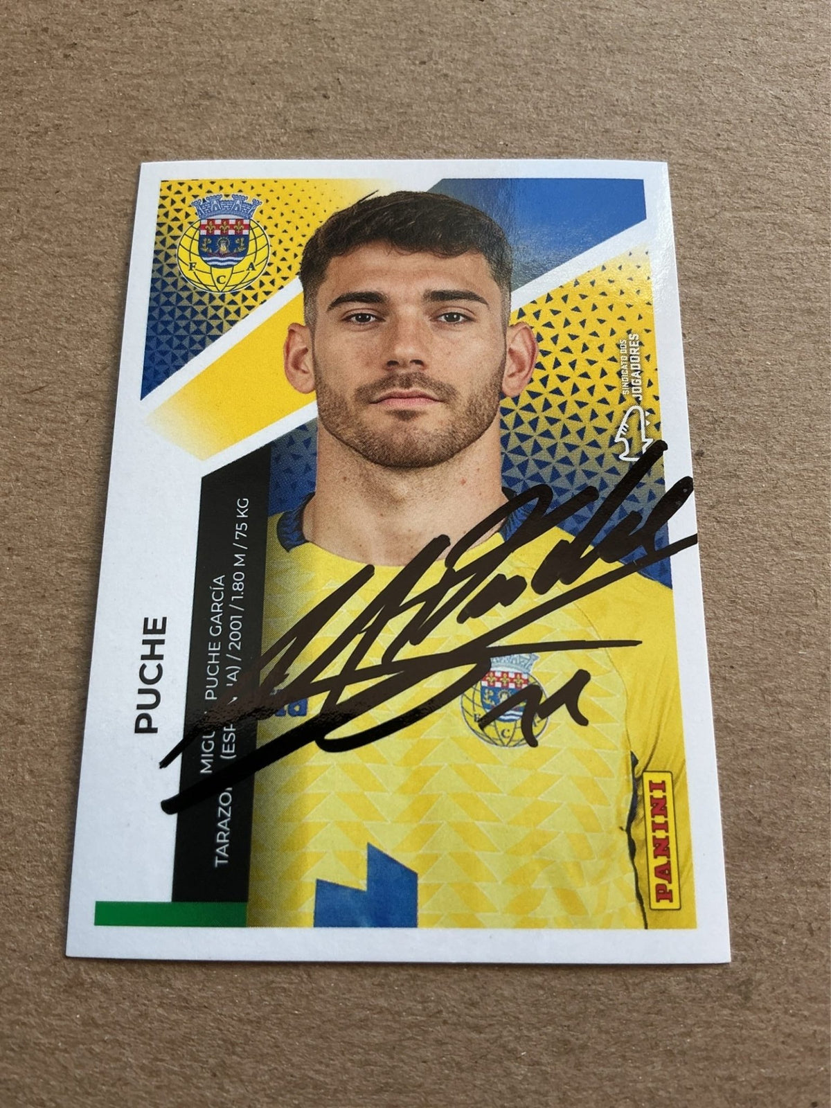 Miguel Puche, Spain 🇪🇸 FC Arouca 2025/26 Panini hand signed - Autographs-World