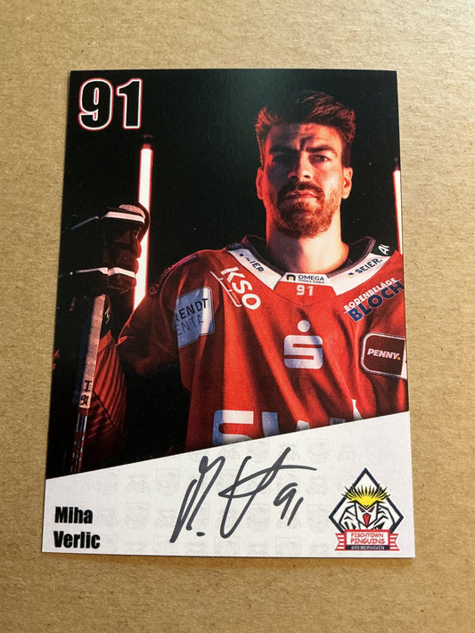 Miha Verlic, Slovenia 🇸🇮 Fishtown Pinguins 2024/25 hand signed - Autographs-World