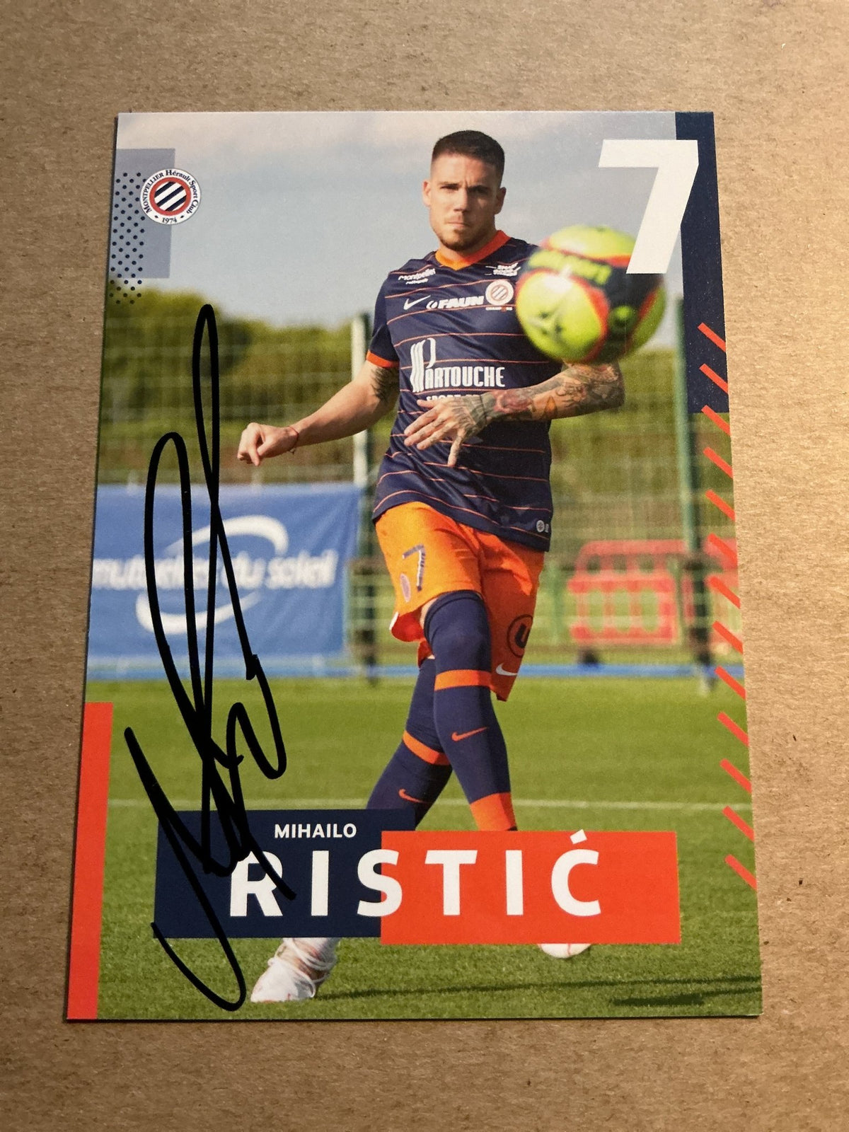 Mihailo Ristić, Serbia 🇷🇸 Montpellier HSC 2021/22 hand signed - Autographs-World