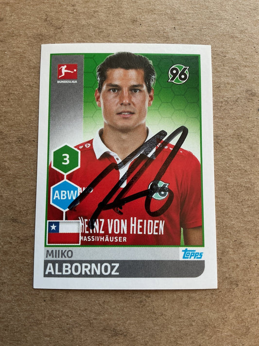 Miiko Albornoz, Chile 🇨🇱 Hannover 96 2017/18 Topps hand signed - Autographs-World