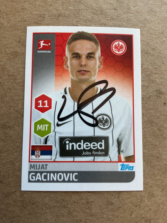 Mijat Gacinovic, Serbia 🇷🇸 Eintracht Frankfurt 2017/18 Topps hand signed - Autographs-World