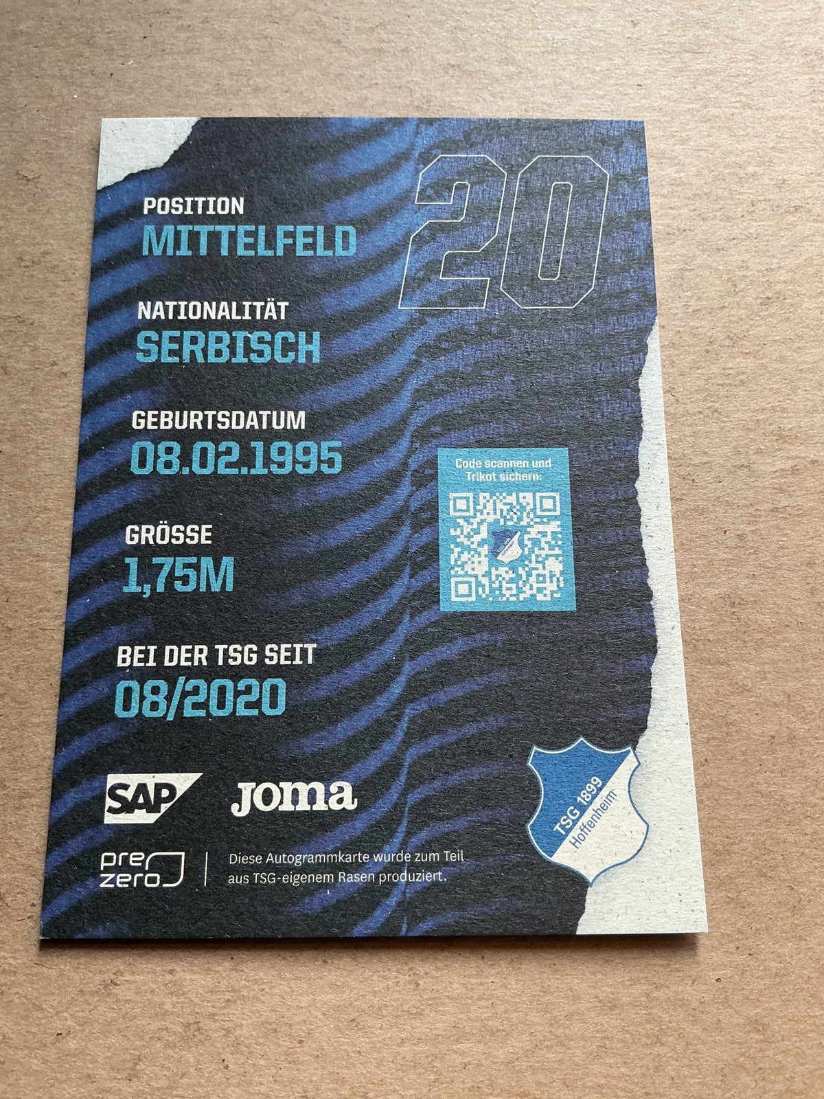 Mijat Gaćinović, Serbia 🇷🇸 TSG 1899 Hoffenheim 2021/22 hand signed - Autographs-World