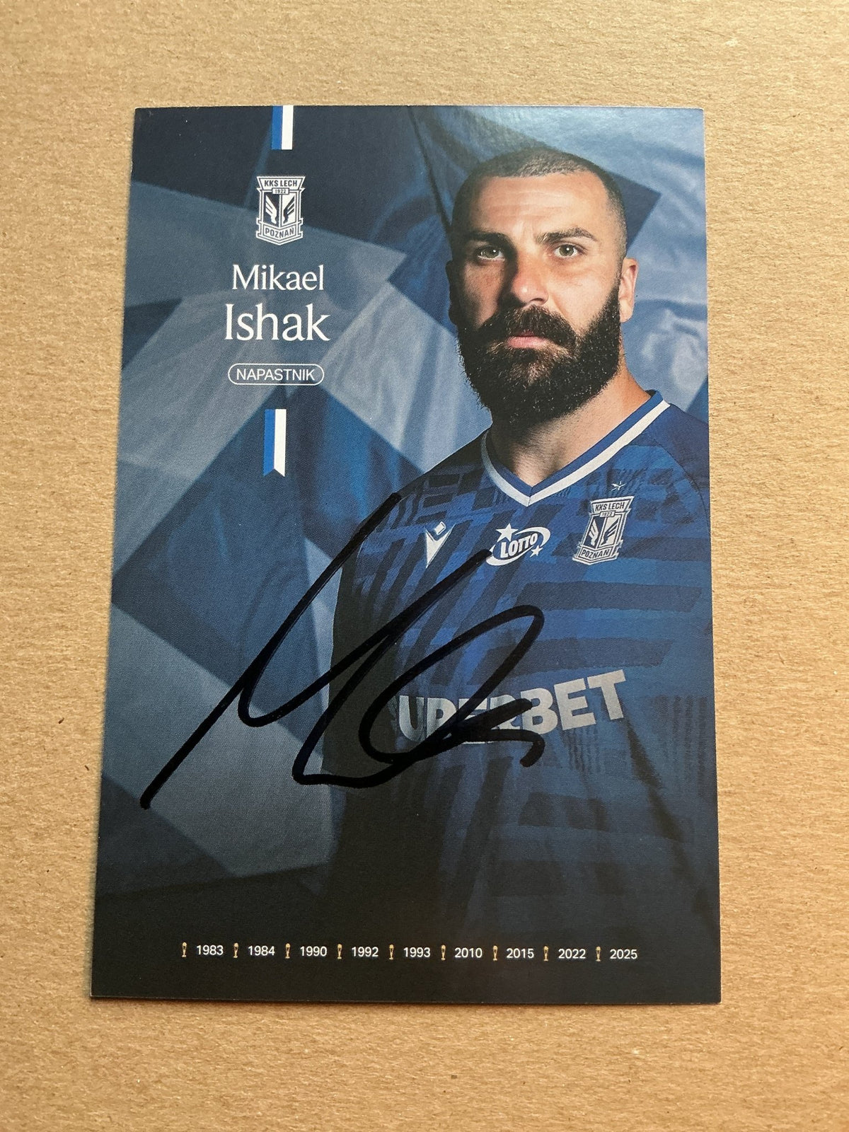 Mikael Ishak, Sweden 🇸🇪 Lech Poznán 2025/26 hand signed - Autographs-World
