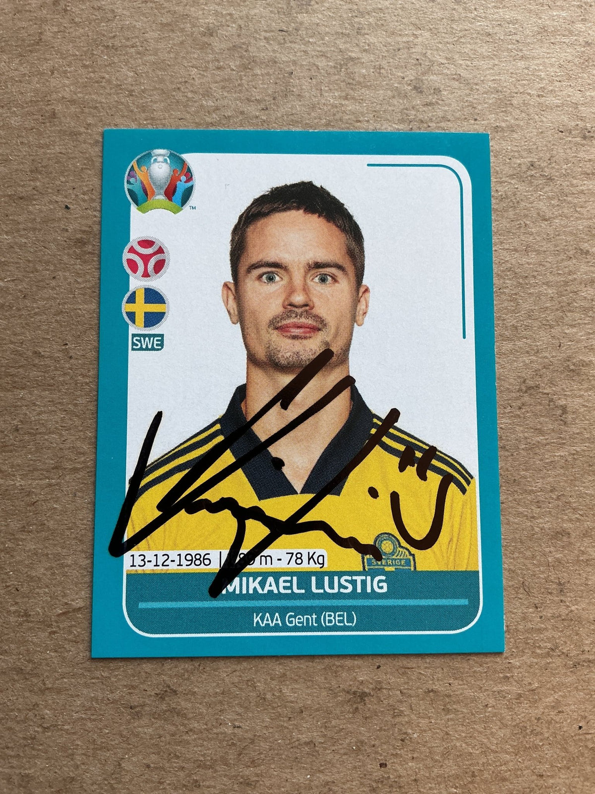 Mikael Lustig, Sweden 🇸🇪 UEFA Euro 2020 Panini hand signed - Autographs-World